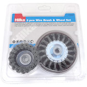 Hilka 3Pce Wire Brush & Wheel Set for Angle Grinders