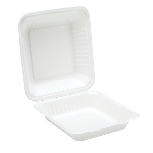 9" Bagasse Clamshell Meal Box (AN202)