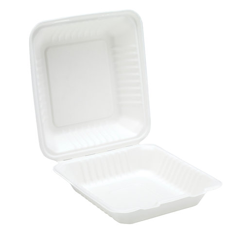 9" Bagasse Clamshell Meal Box (AN202)