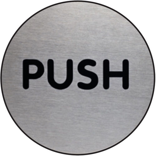 Round Stainless Steel Push Symbol (DU4900)