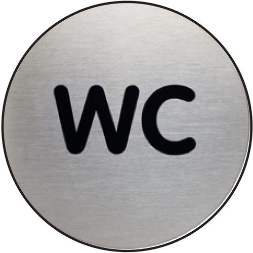 Round Stainless Steel WC Symbol (DU4907)