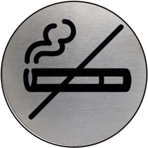 Round Stainless Steel No Smoking Symbol (DU4911)