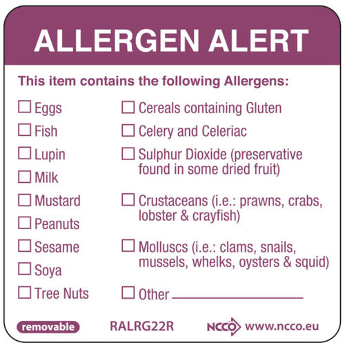 Allergen Alert Labels (XB331)