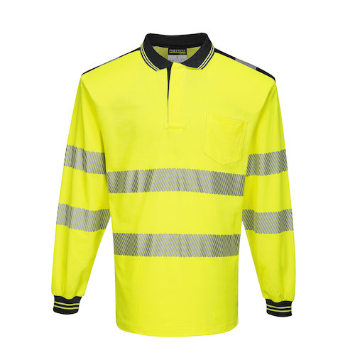 T184 PW3 HiViz Polo Shirt L/S (5036108303595)