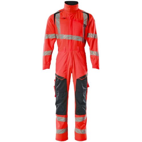 MASCOT® Hi Vis Lightweight Ripstop Boilersuit With Kneepad Pockets Accelerate Safe (5711074843817)