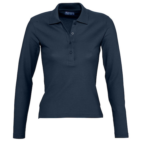 Ladies Podium Long Sleeve Cotton Piqué Polo Shirt (809518)