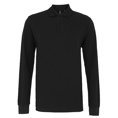 AQ030 Long Sleeved Poloshirt (AQ030BLACS)