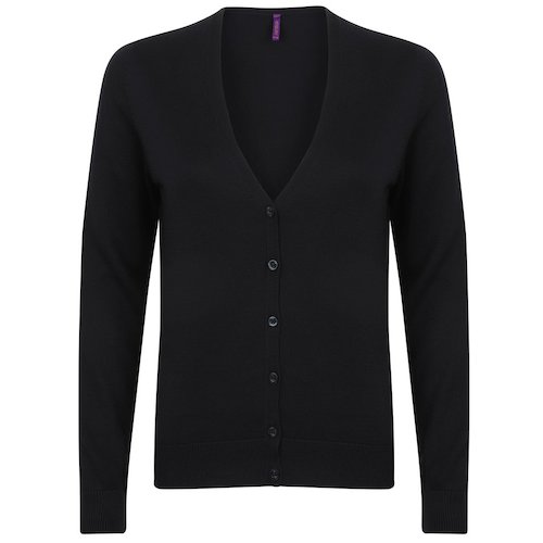 HB726 Ladies V Neck Cardigan (HB726NAVYXS)