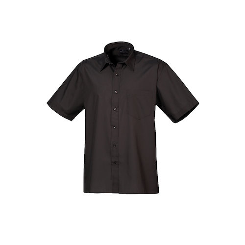 PR202 Short Sleeve Poplin Shirt (PR202BLAC14.5)