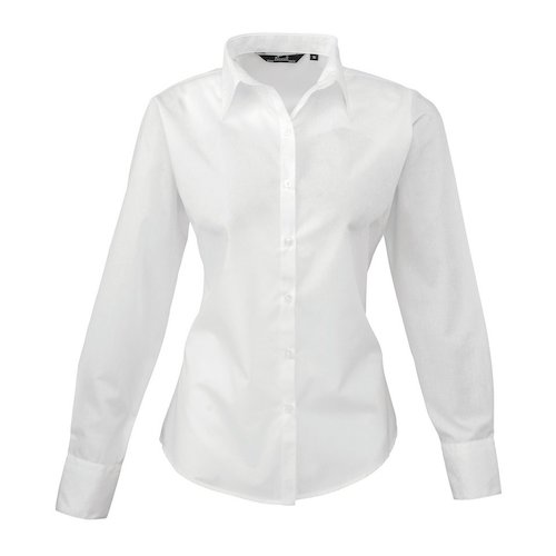 PR300 Ladies Poplin Long Sleeve Blouse (PR300WHIT10)