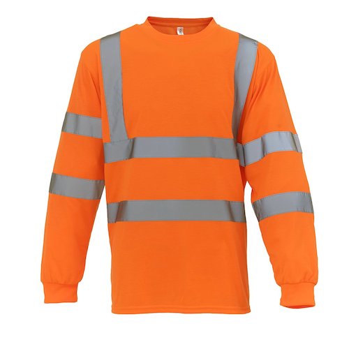 YK033 Hi Vis Long Sleeved T Shirt (YK033ORANS)