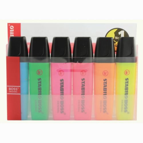 Stabilo Boss Highlighters Chisel Tip 2 5mm Line Wallet Assorted (10164ST)