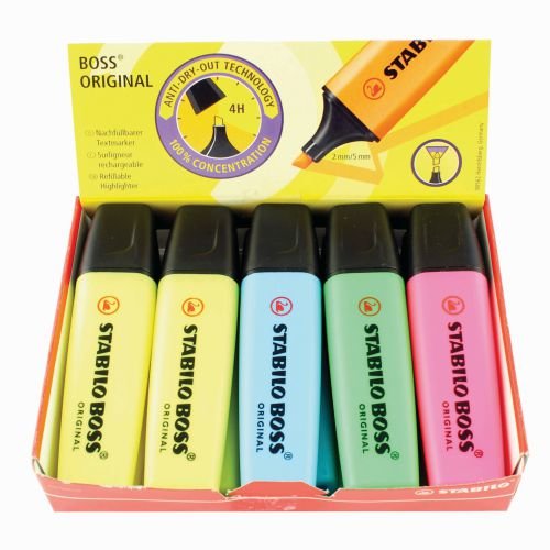 Stabilo Boss Highlighters Chisel Tip 2 5mm Line Assorted (10178ST)