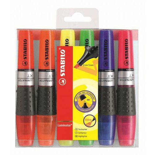 Stabilo Luminator Highlighters Chisel Tip 2 5mm Wallet Assorted (10360ST)
