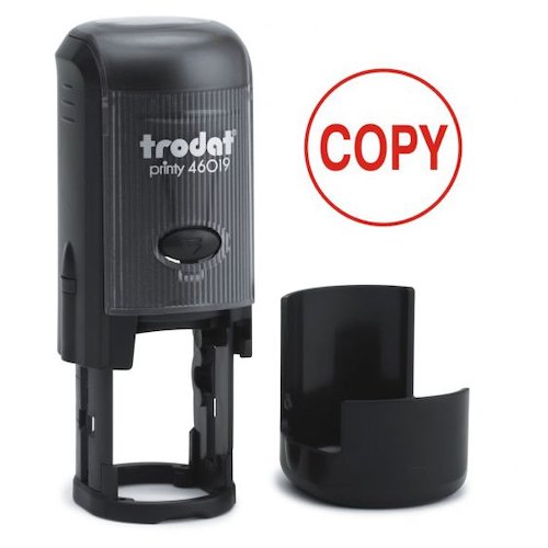 Trodat Printy 46019 Self Inking Word Stamp COPY 19mm Diameter Red Ink (10659TD)