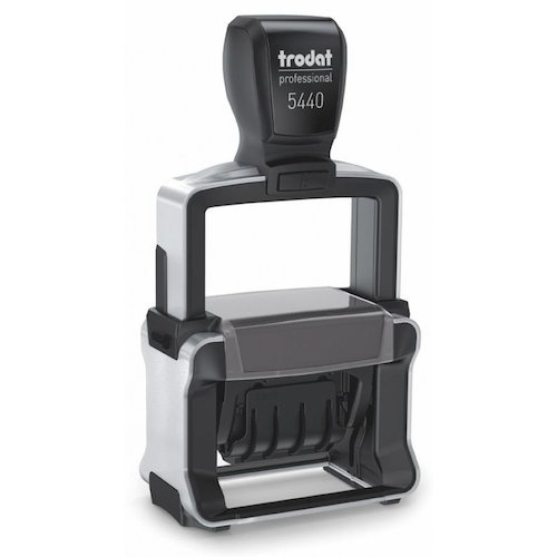Trodat Professional 5440/L Self Inking Word and Date Stamp 49x28mm Blue/Red Ink (10736TD)