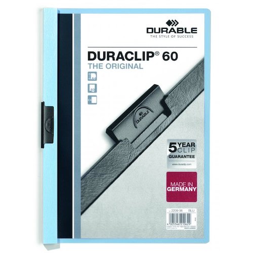 Durable Duraclip 60 Report File 6mm A4 Blue (Pack 25) 220906 (10782DR)