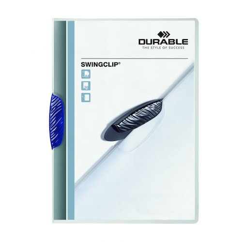 Durable Swingclip Folder Polypropylene Capacity 30 Sheets A4 Dark Blue (10824DR)