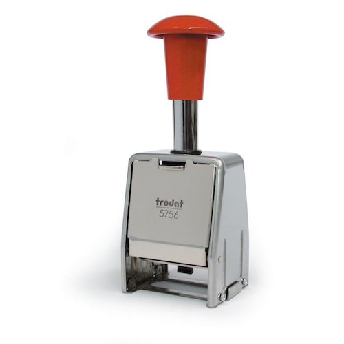 Trodat 5756/M Numberer Stamp Metal Sequential Self inking 8 Adjustments 5.5mm Digits (10855TD)
