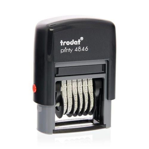 Trodat Printy 4846 Self Inking Number Stamp 27x4mm Black Ink (10869TD)