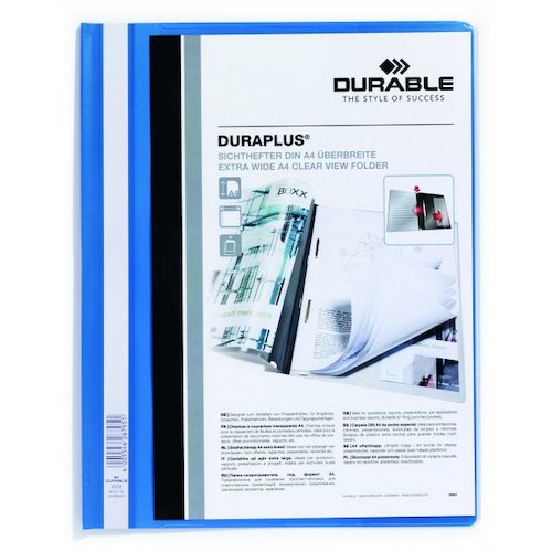 Durable Duraplus Presentation Folder Transparent Cover & Inside Pocket for Documents (10964DR)