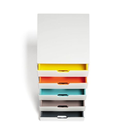 Durable VARICOLOR MIX 4 Drawer Unit Desktop Drawer Set with 5 Colour Coded Drawers (10993DR)