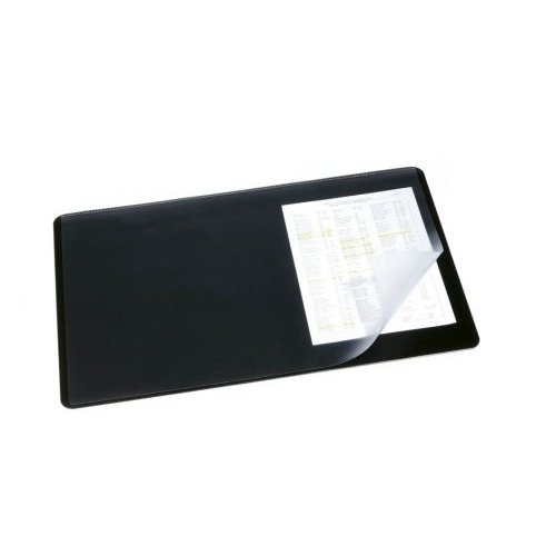 Durable Desk Mat with Transparent Overlay 400x600mm Black (11006DR)