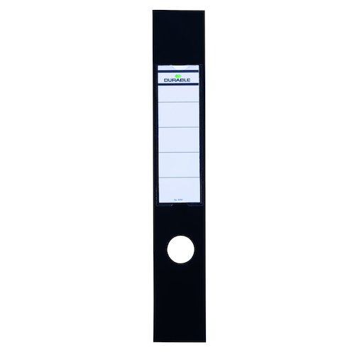 Durable Ordofix Spine Labels 390x60mm Self adhesive PVC for Lever Arch File Black (11027DR)