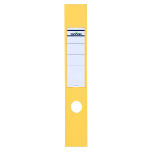 Durable Ordofix Spine Labels 390x60mm Self adhesive PVC for Lever Arch File Yellow (11041DR)