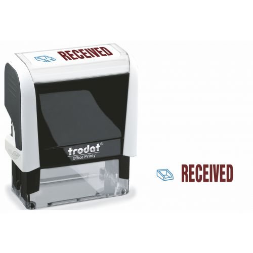 Trodat Office Printy 4912 Self Inking Word Stamp RECEIVED 46x18mm Blue/Red Ink (11065TD)