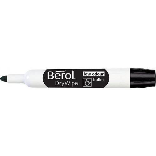 Berol Dry Wipe Whiteboard Marker Bullet Tip 2mm Line Black (Pack 48) (11130NR)