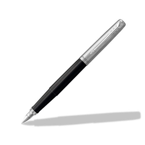 Parker Jotter Fountain Pen Black/Stainless Steel Barrel Blue and Black Ink (11288NR)