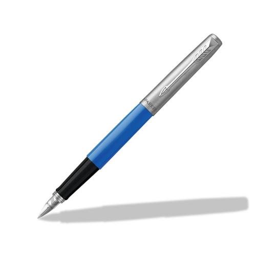 Parker Jotter Fountain Pen Blue/Stainless Steel Barrel Blue and Black Ink (11295NR)