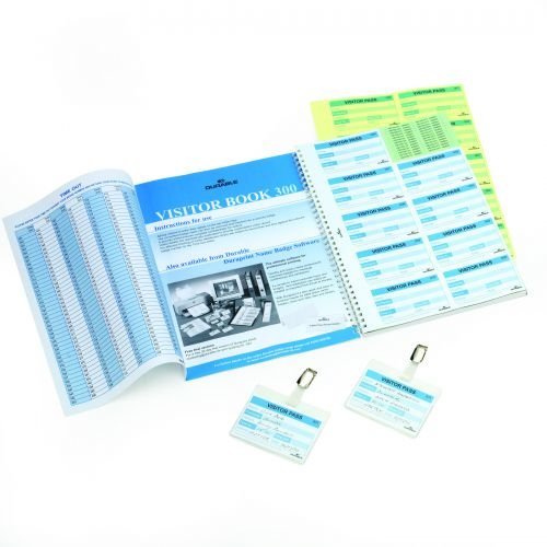 Durable Visitors Book Refill of 300 Duplicate Carbonless Badge Inserts W90xH60mm (11300DR)