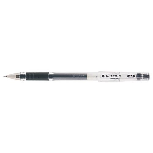 Pilot Begreen Hi Tec C Grip Gel Rollerball Pen Recycled 0.4mm Tip 0.2mm Line Black (Pack 10) (11557PT)
