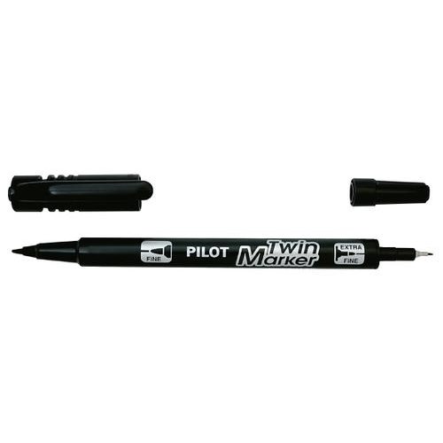 Pilot Begreen Permanent Marker Twin Tip Extra Fine/Fine 0.45mm and 0.5mm Line Black (Pack 10) (11592PT)