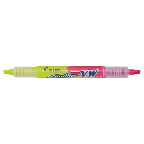 Pilot Begreen Spotliter VW Highlighter Pen Twin Chisel Tip 3.3mm Line Yellow/Pink (Pack 10) (11606PT)