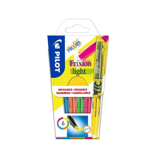 Pilot FriXion Light Erasable Highlighter Pen Chisel Tip 3.8mm Line Assorted Colours (Pack 6) (11641PT)