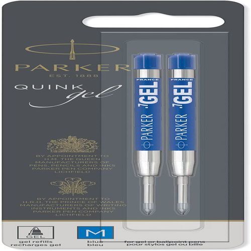 Parker Quink Gel Ink Refill Medium Blue (Pack 2) 1950364 (11732NR)