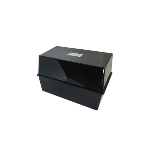 ValueX Deflecto Card Index Box 5x3 inches / 127x76mm Black (12073DF)