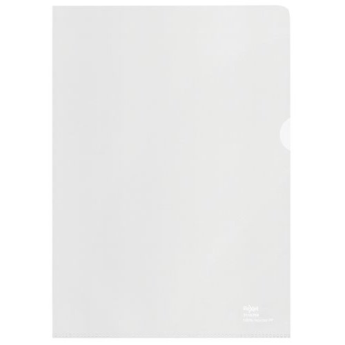 Rexel 100% Recycled A4 Folders Embossed Extra Strong Polypropylene 100 Micron (Pack 100) 2115704 (12131AC)