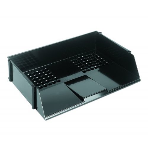 ValueX Deflecto Letter Tray Wide Entry A4/Foolscap Landscape Black (12213DF)