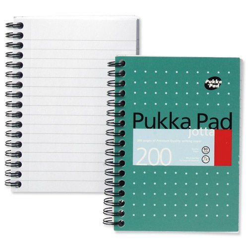 Pukka Pad Jotta A6 Wirebound Card Cover Notebook Ruled 200 Pages Metallic Green (Pack 3) (13038PK)