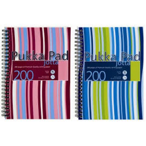 Pukka Pad Jotta A5 Wirebound Polypropylene Cover Notebook Ruled 200 Pages Assorted Stripe Colours (Pack 3) (13059PK)