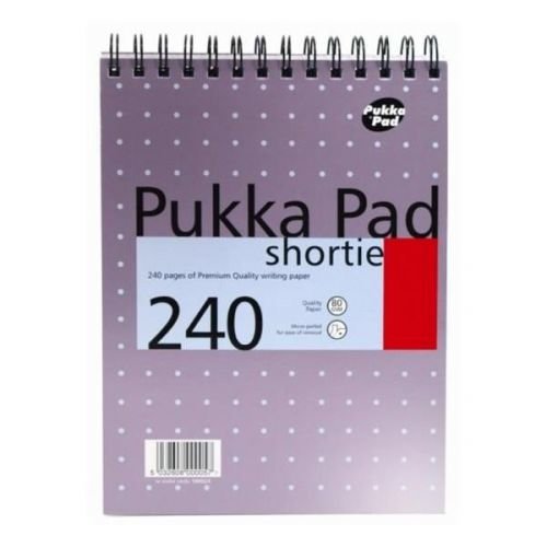 Pukka Pad Shortie 178x235mm Wirebound Card Cover Ruled 240 Pages Metallic Pink (Pack 3) (PP00009)
