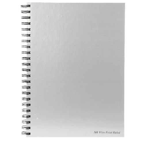 Pukka Pad Notebook Wirebound Hardback 90gsm Ruled Margin Perforated 160pp A4 Silver (13143PK)