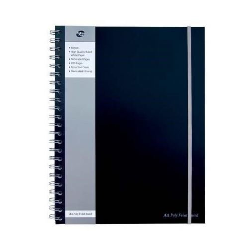 Pukka Pad Jotta A4 Wirebound Polypropylene Cover Notebook Ruled 160 Pages Black (Pack 3) (13171PK)
