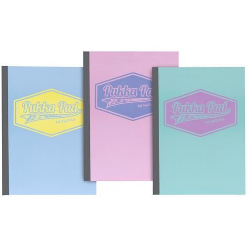 Pukka A4 Refill Pad Ruled 160 Pages Pastel Blue/Pink/Mint (Pack 3) (13633PK)