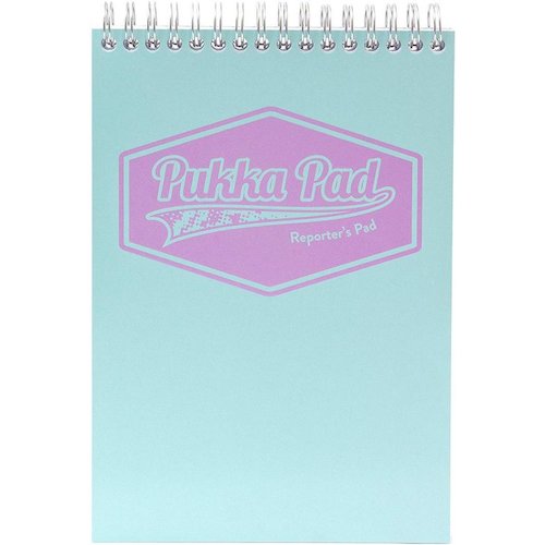Pukka Wirebound Card Cover Reporters Shorthand Notebook Ruled 160 Pages Pastel Blue/Pink/Mint (Pack 3) (13647PK)