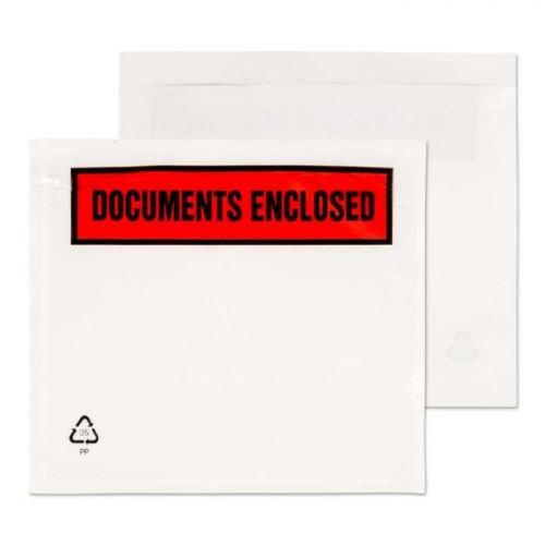 Blake Purely Packaging Document Enclosed Wallet C7 123x111mm Peel and Seal Printed Clear (Pack 1000) (13756BL)